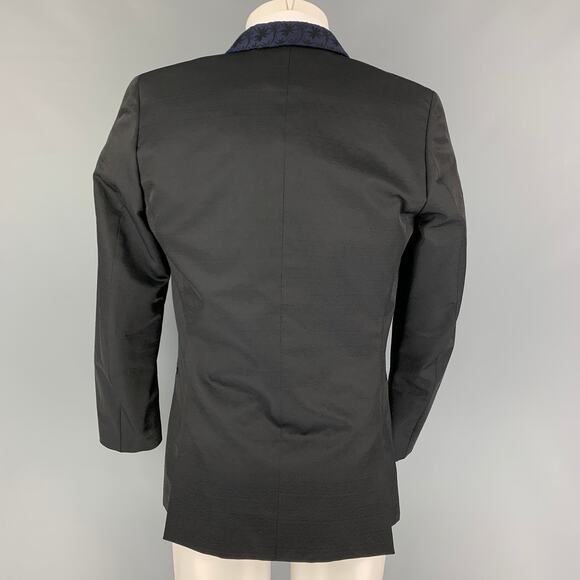 PS by PAUL SMITH Size 38 Black Navy Wool Polyester Sport Coat - Picture 3 of 5